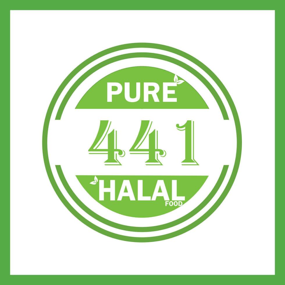 design with halal leaf design 441 vector