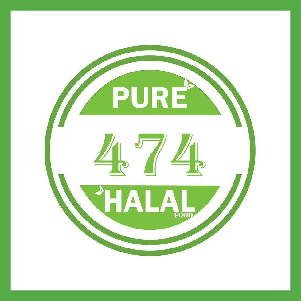 diseño con halal hoja diseño 474 vector