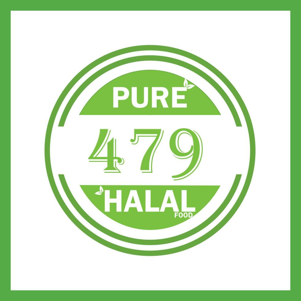 design with halal leaf  design 479 vector