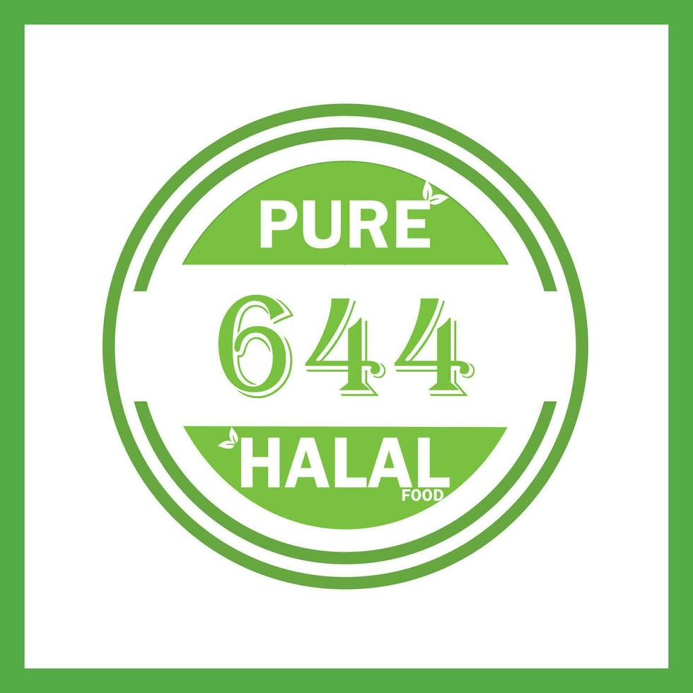 design with halal leaf design 644 vector