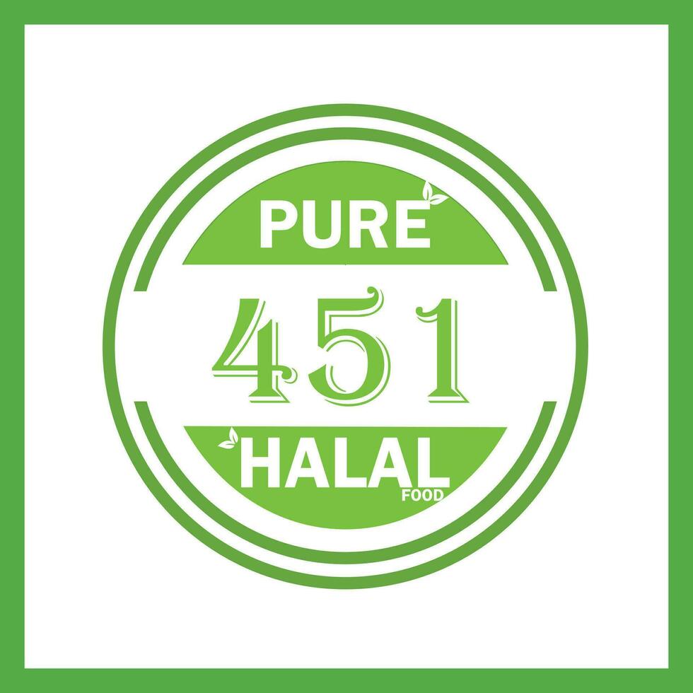 design with halal leaf  design 451 vector