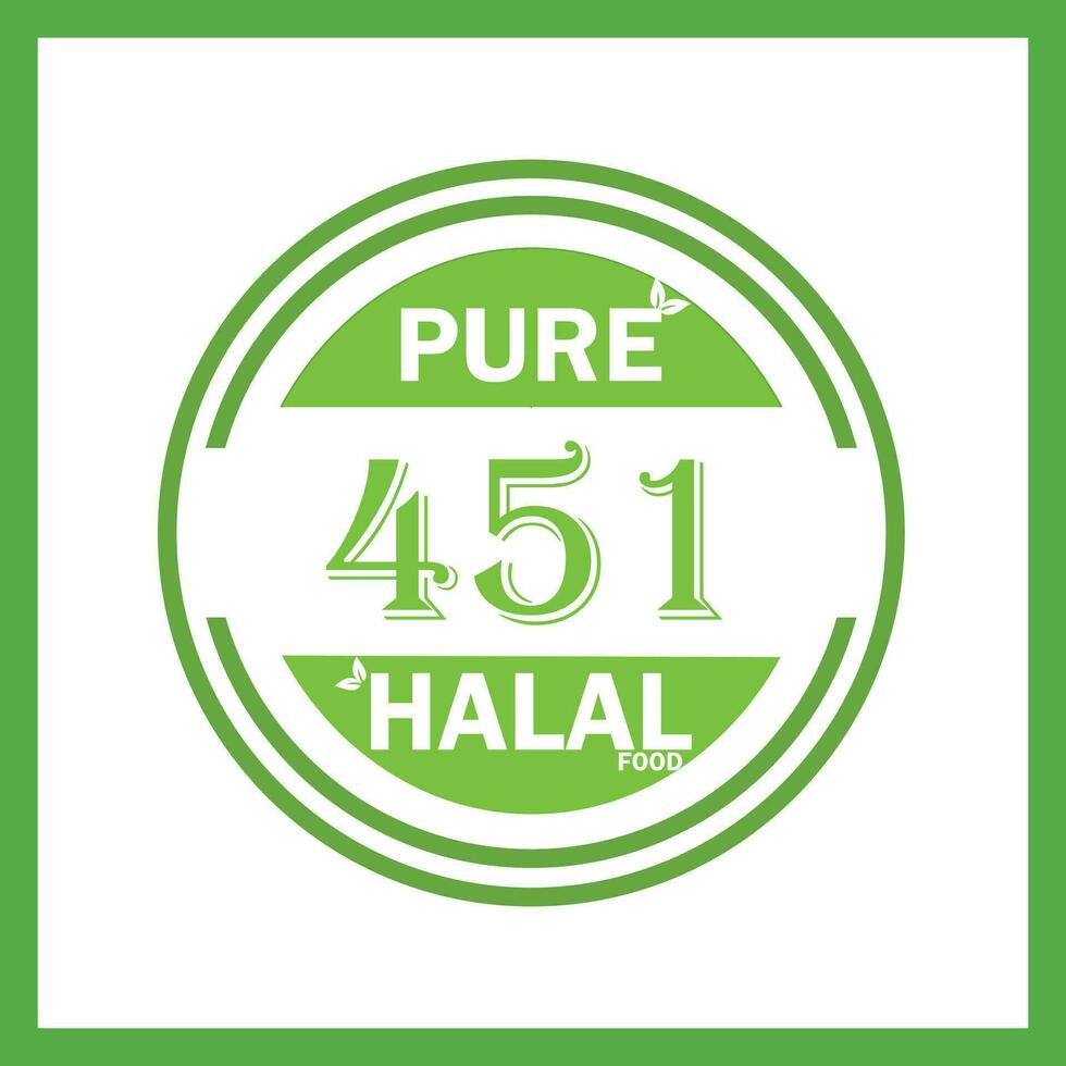 design with halal leaf  design 451 vector