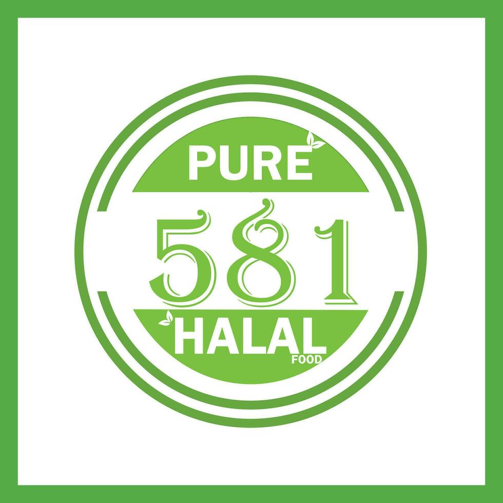 design with halal leaf design 581 vector