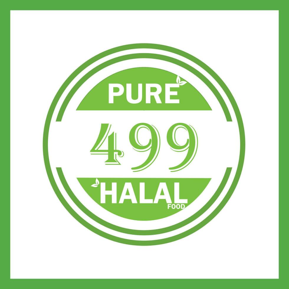 Printdesign with halal leaf design 499 vector