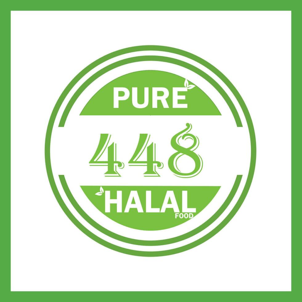 design with halal leaf design 448 vector