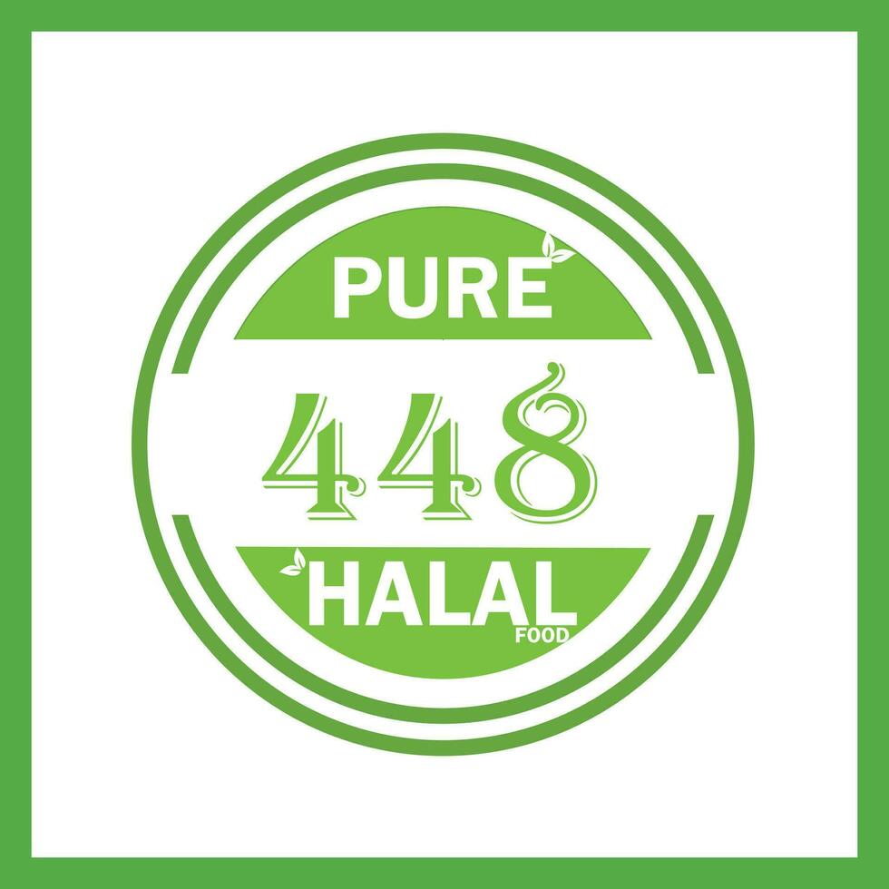 design with halal leaf design 448 vector