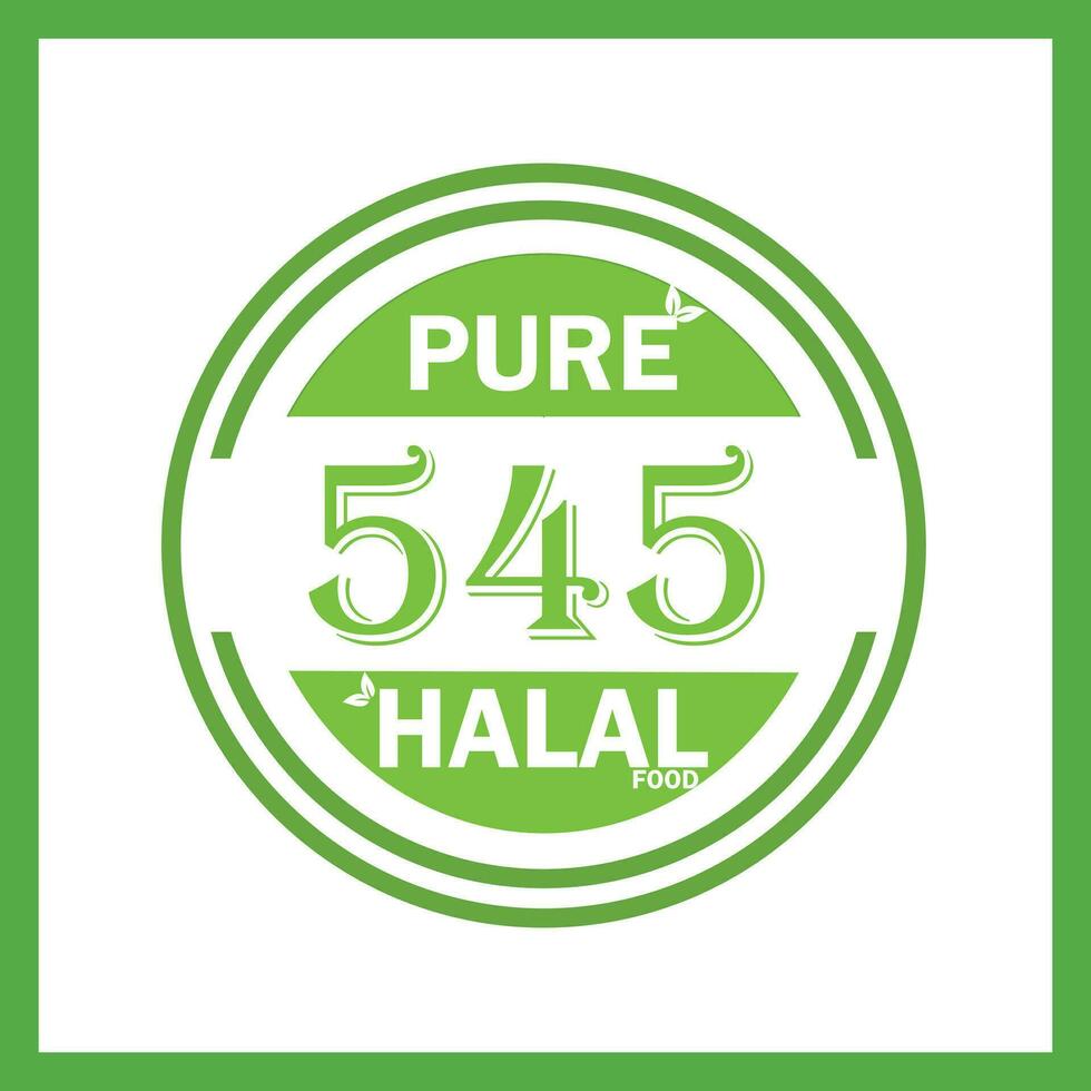 design with halal leaf design 545 vector