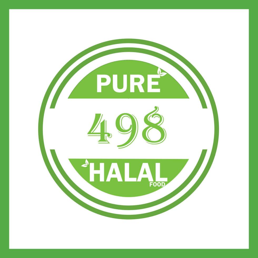 design with halal leaf design 498 vector