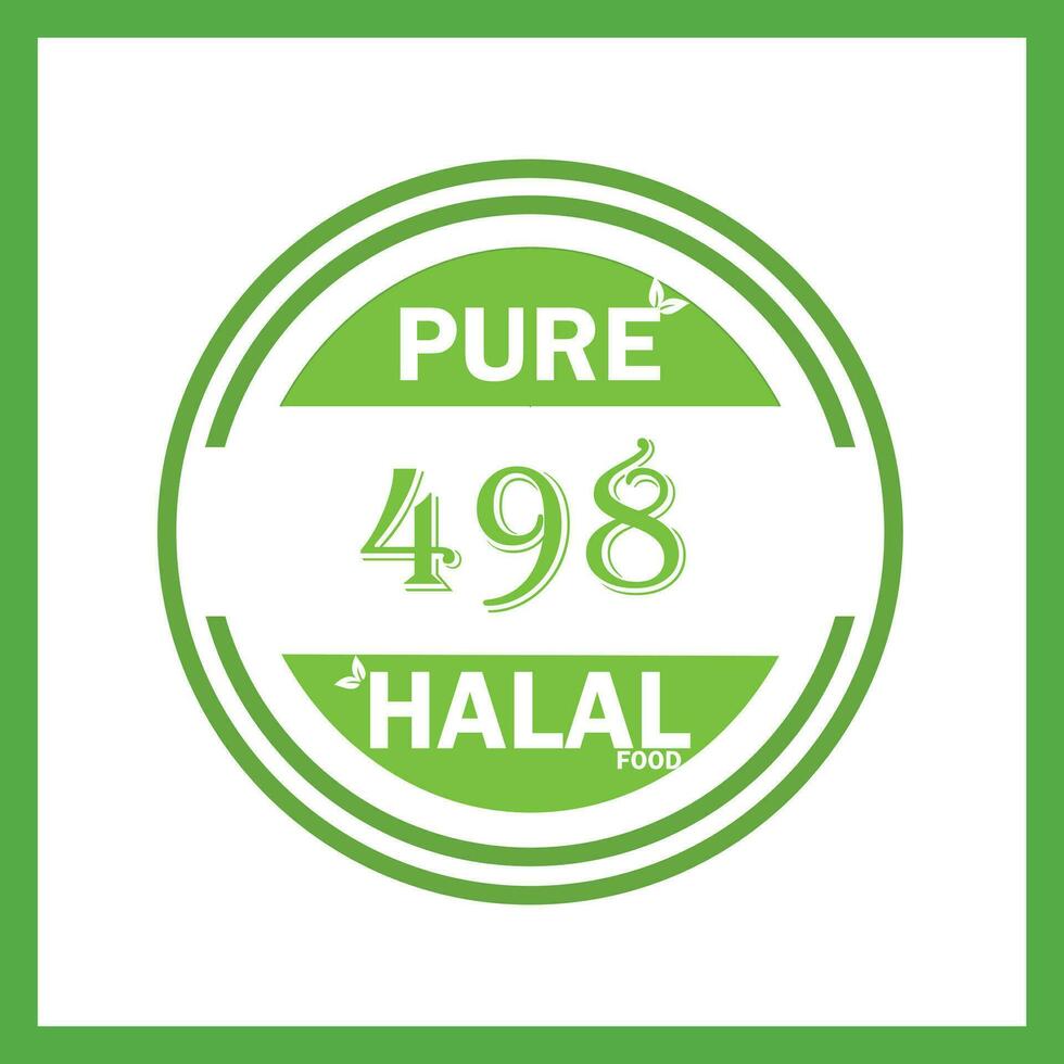 design with halal leaf design 498 vector