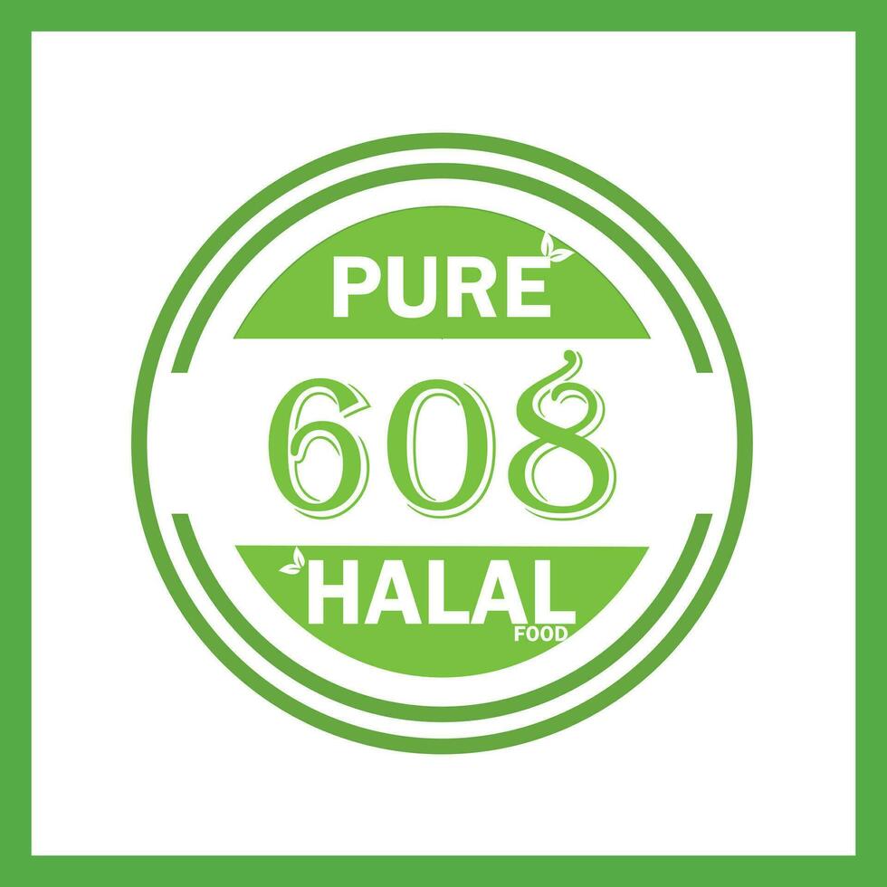 design with halal leaf design 608 vector