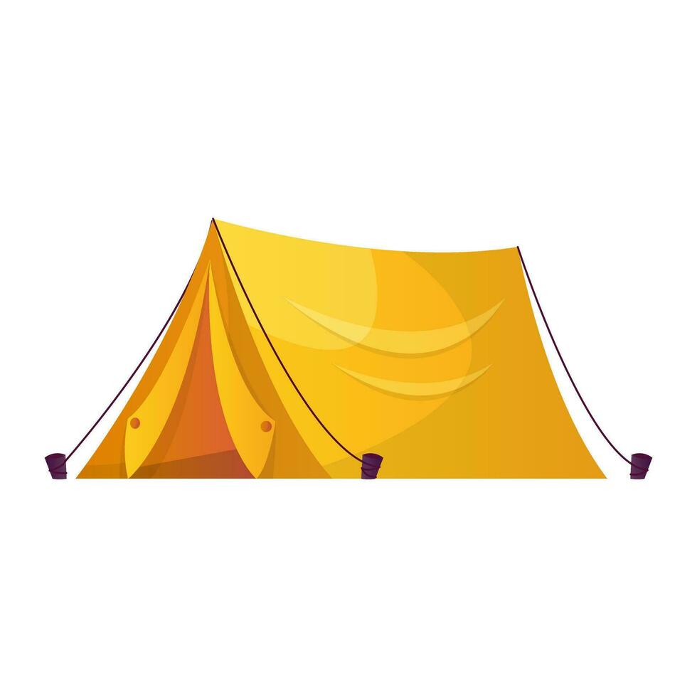 Camping mountaineering tent, army expedition, shelter on nature, campsite canopy dome. Active recreation, tourists, summer vacation. Traveler camp at nature. Hiking, travel activity. vector