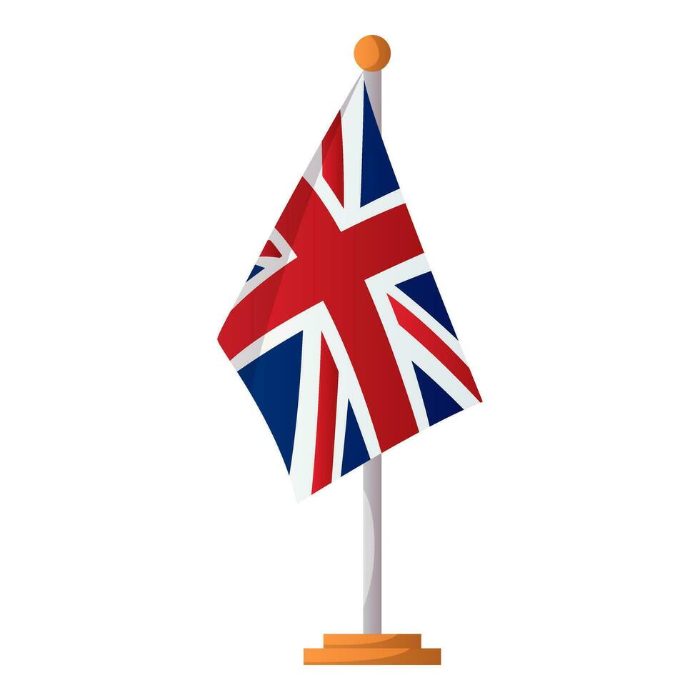 English national symbol, united kingdom flag. English language school, club, course. Elementary grammar, vocabulary, audio lesson. Learn foreign languages online, education. Cerebration, demonstration vector