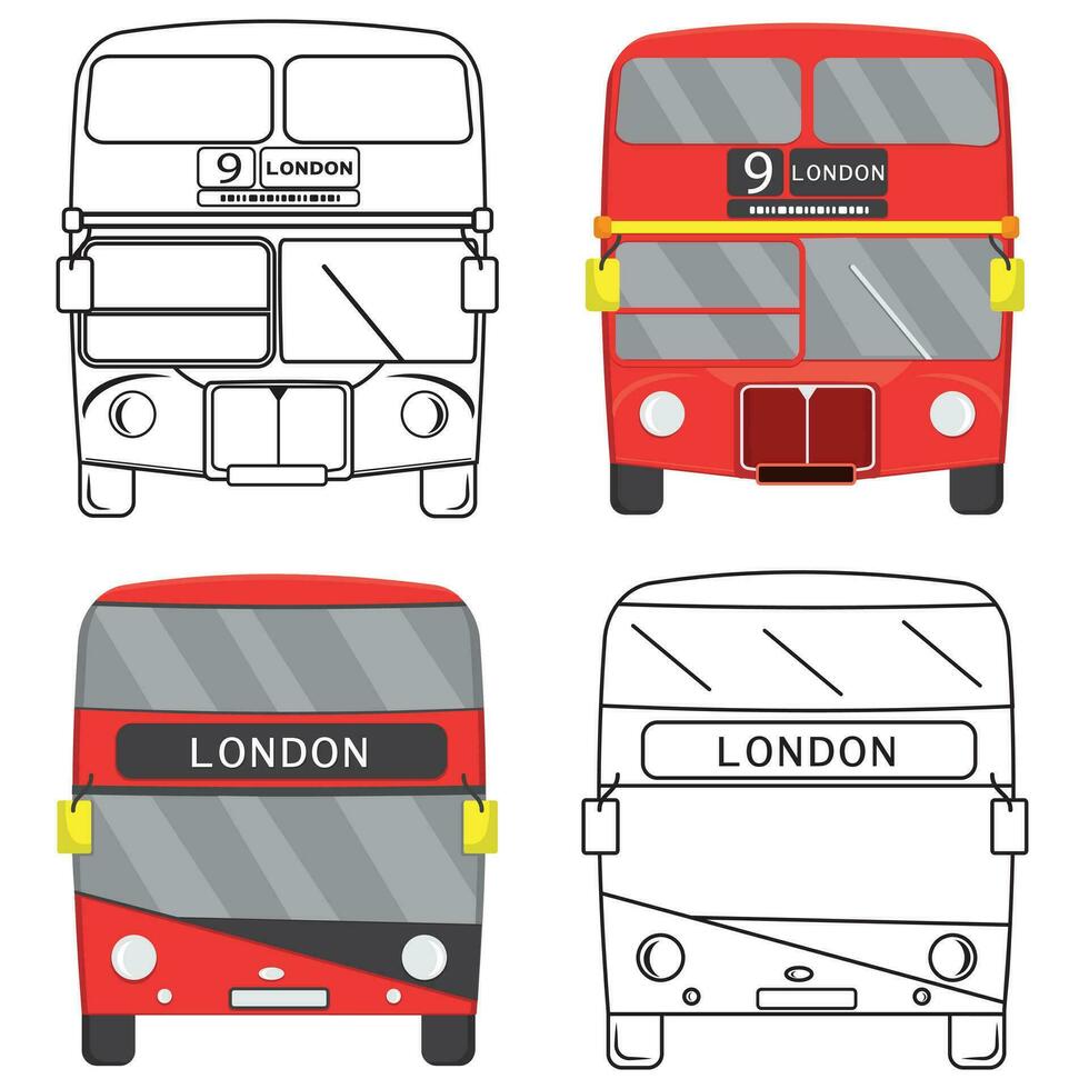 Londres rojo autobús vector ilustración aislado en blanco antecedentes