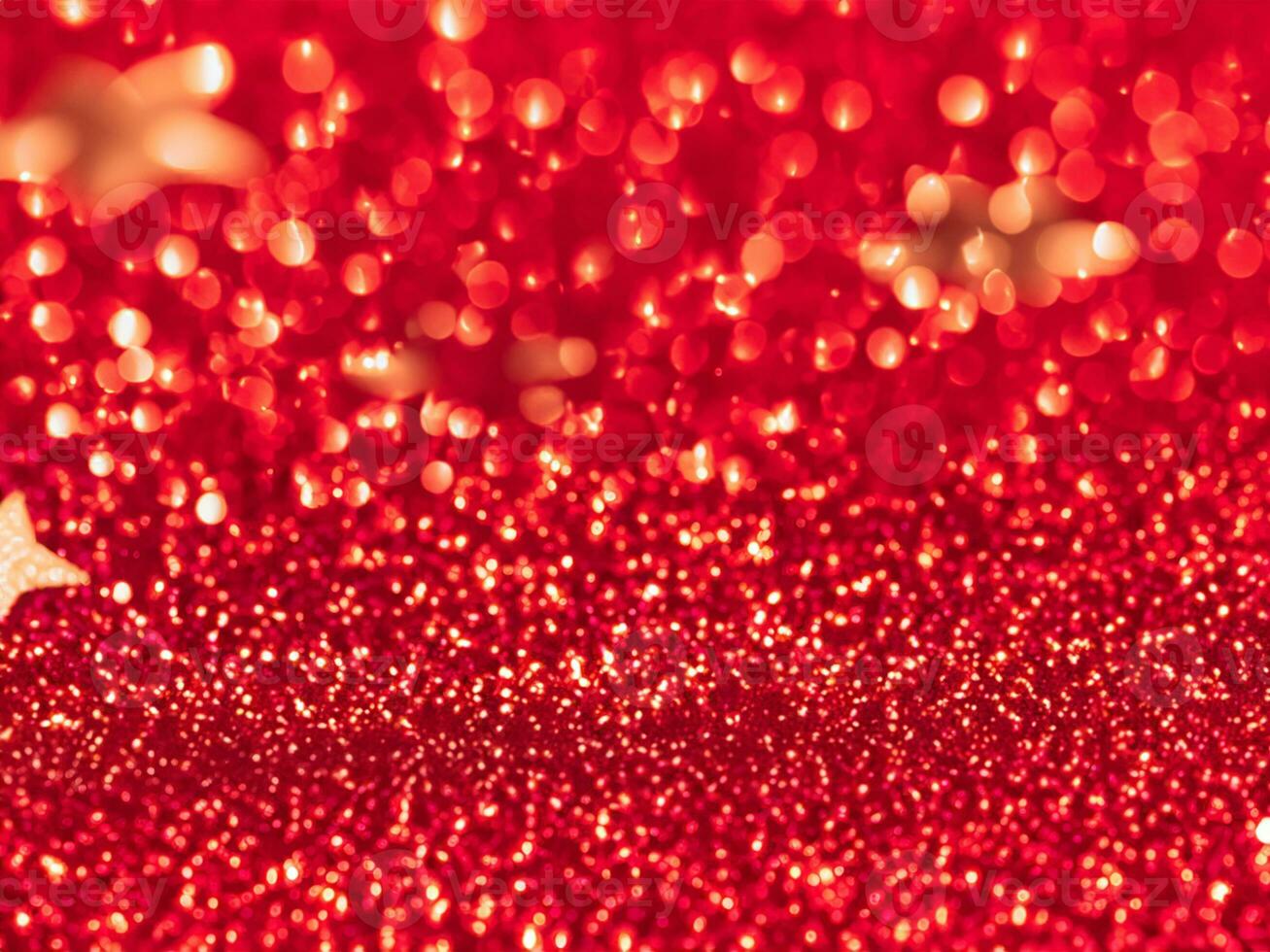 rojo Navidad Brillantina antecedentes con estrellas. festivo brillante borroso textura. foto