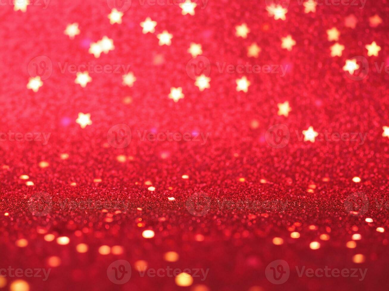 rojo Navidad Brillantina antecedentes con estrellas. festivo brillante borroso textura. foto