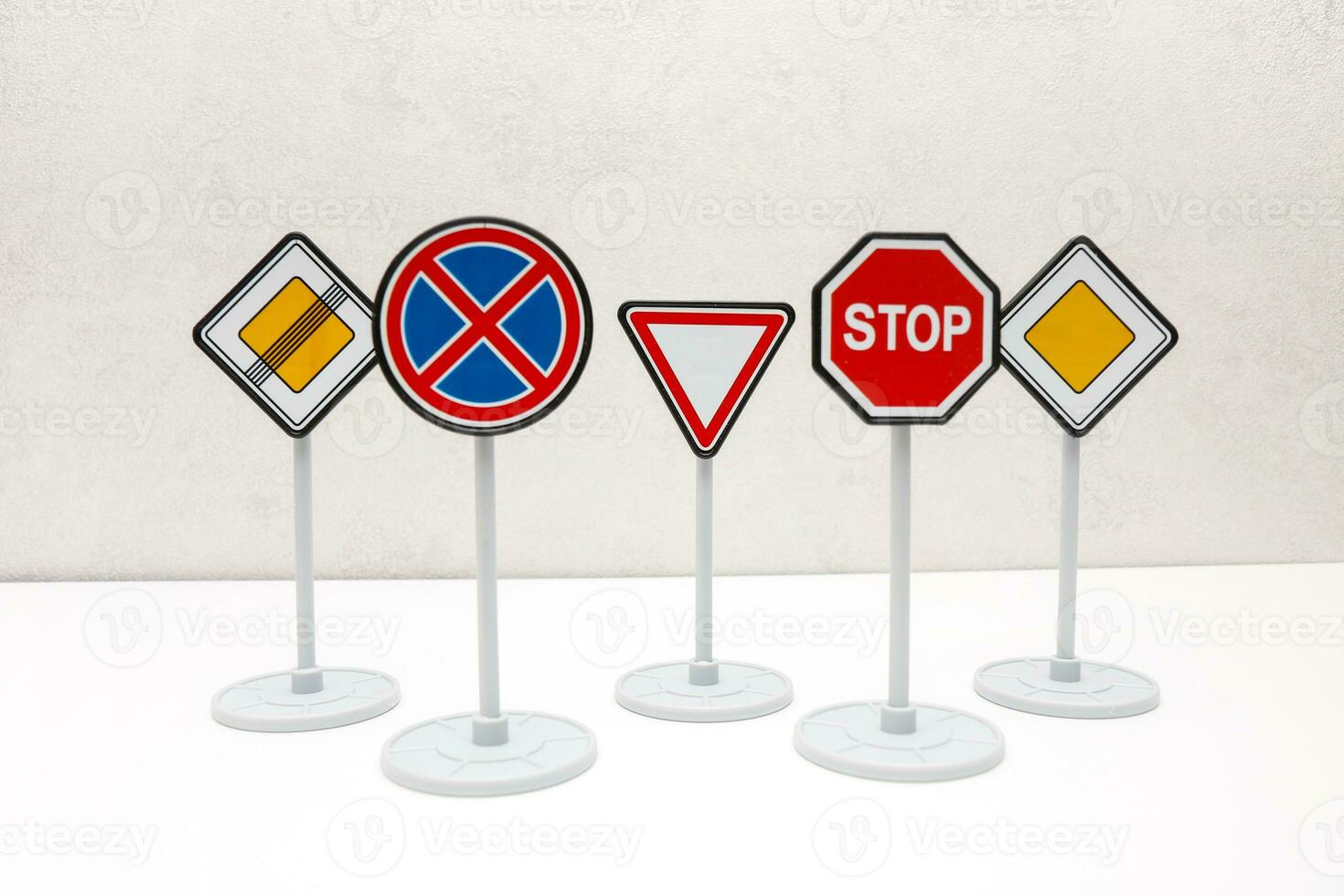road signs on a light background photo