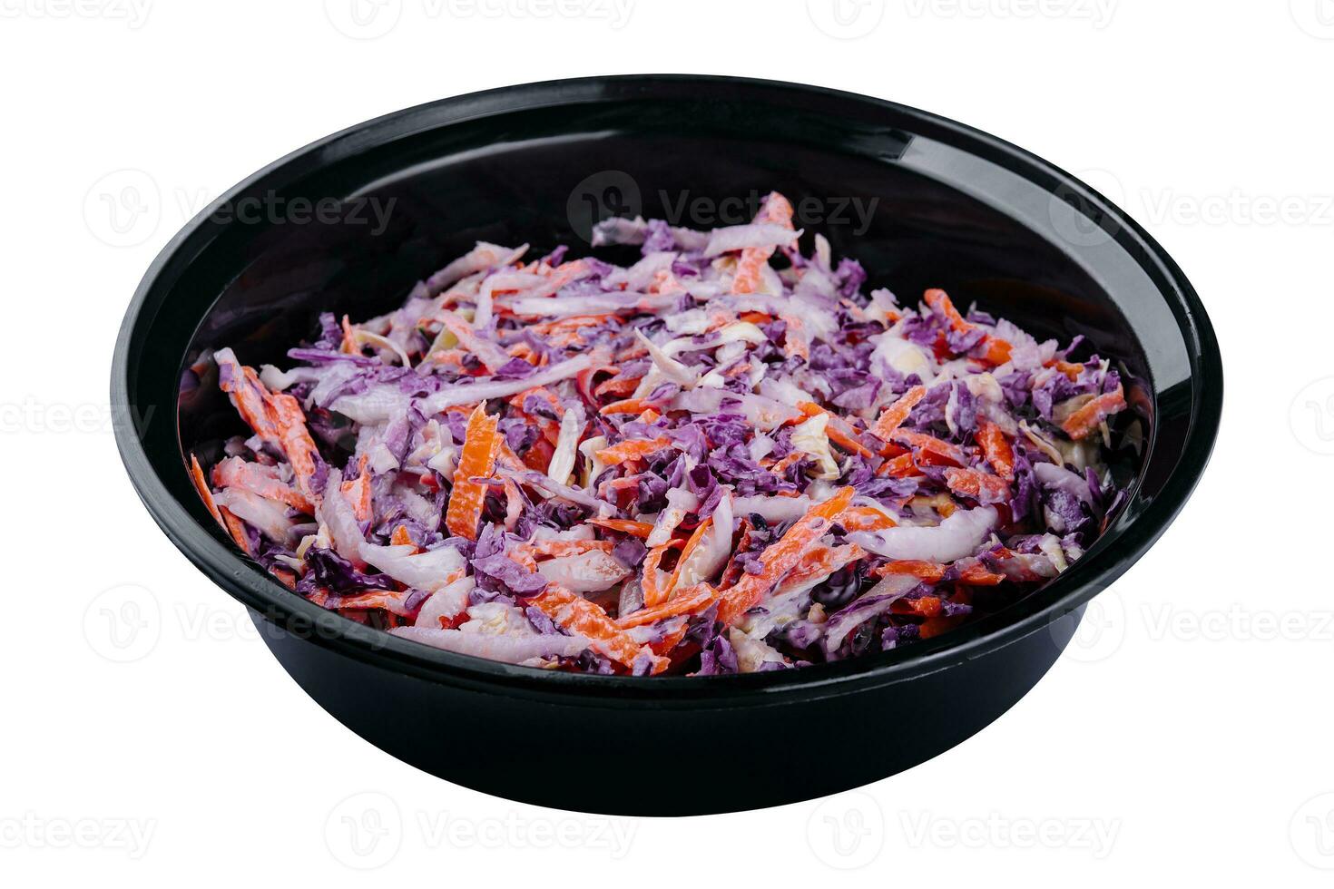 Red cabbage salad. coleslaw in a bowl. photo