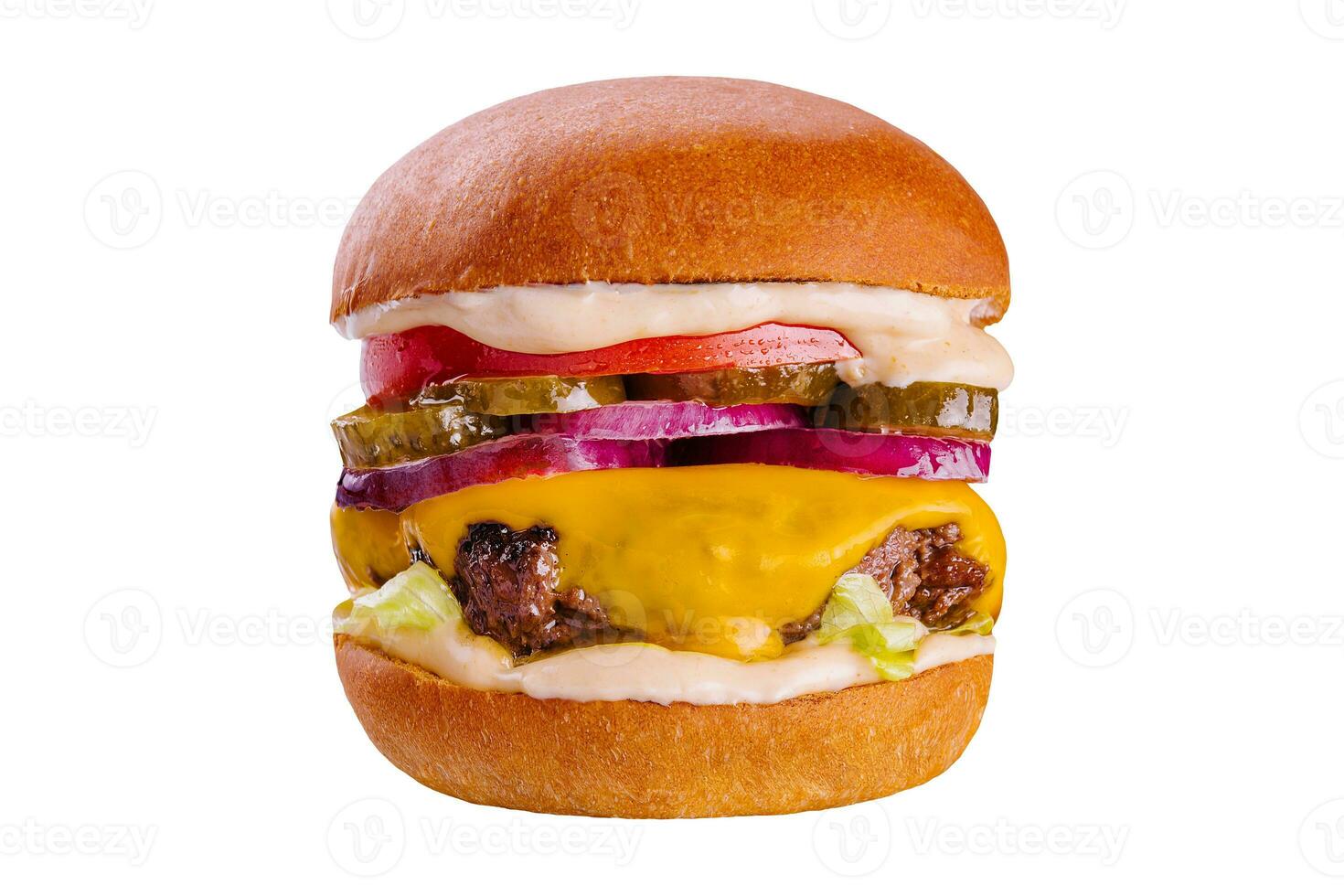 Fresh burger. isolated on white background photo