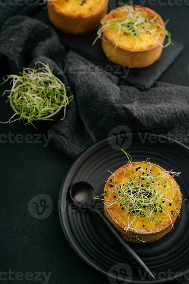 mini bite size quiche appetizers top view photo