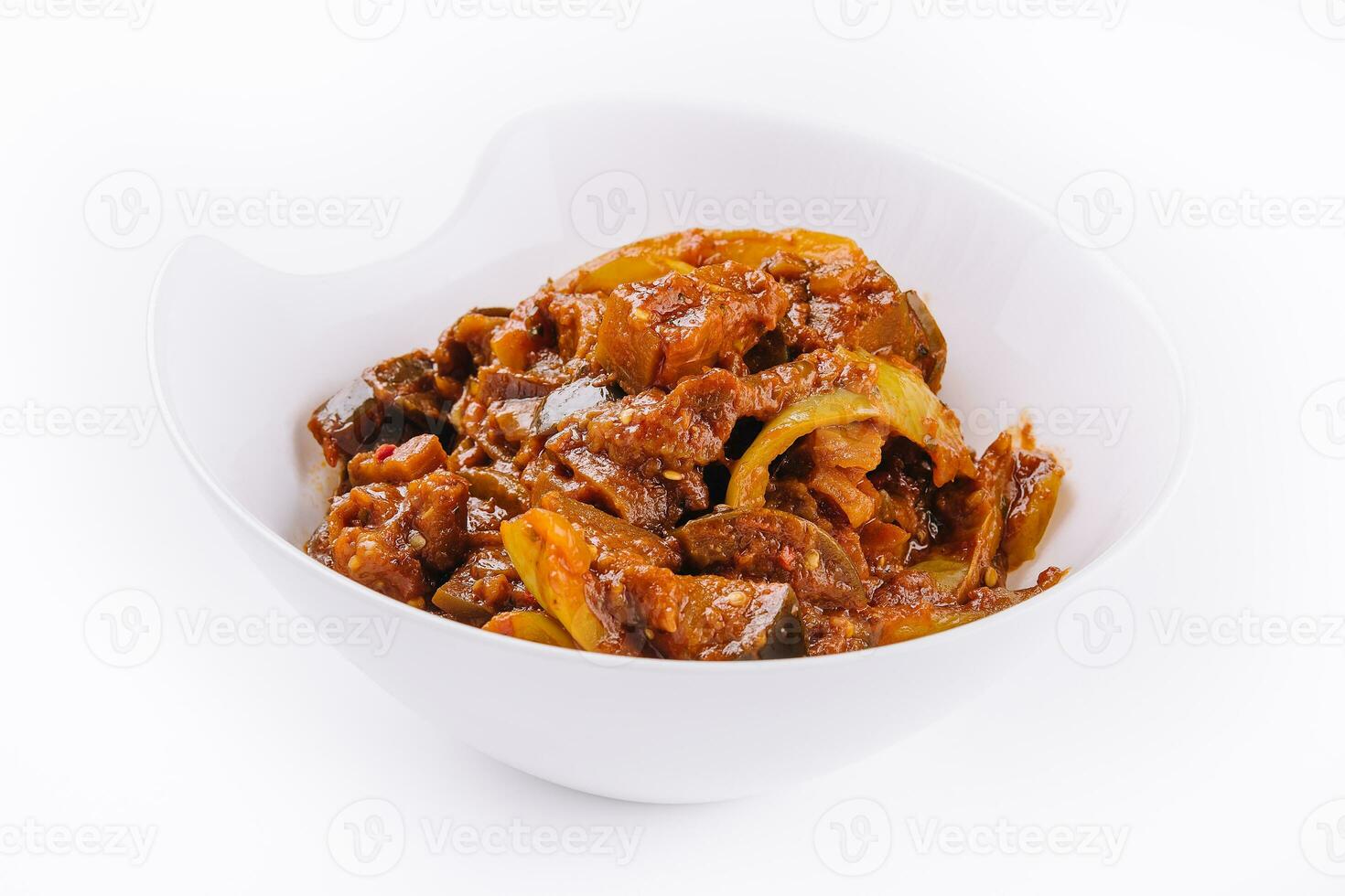 Stewed zucchini with tomatoes and peppers. photo