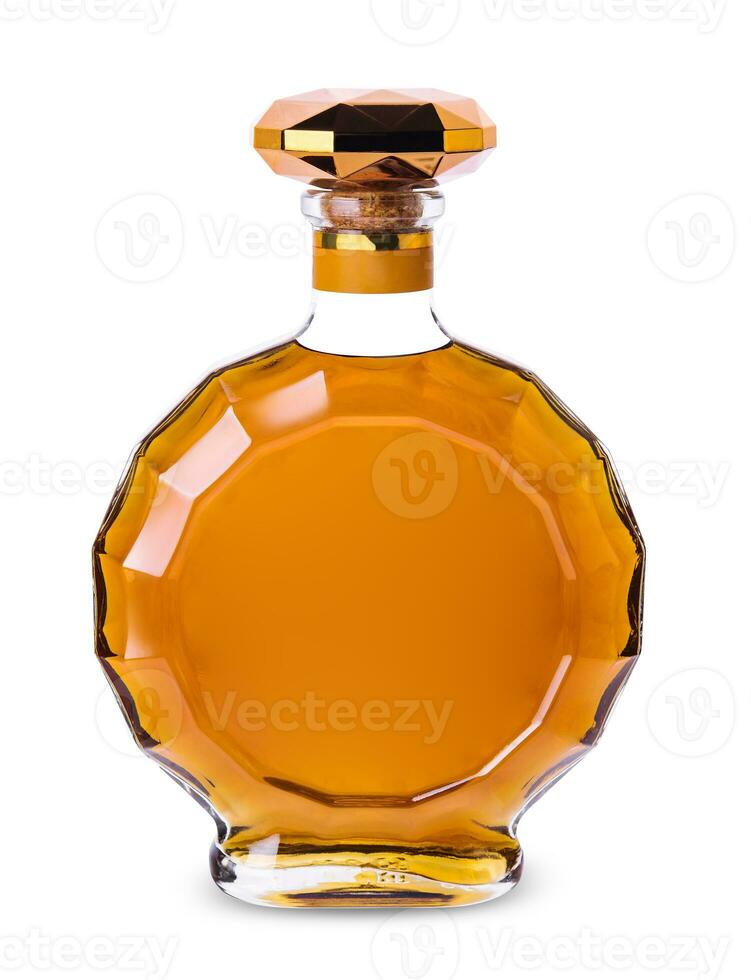 Bottle of alcoholic drink on a white background photo