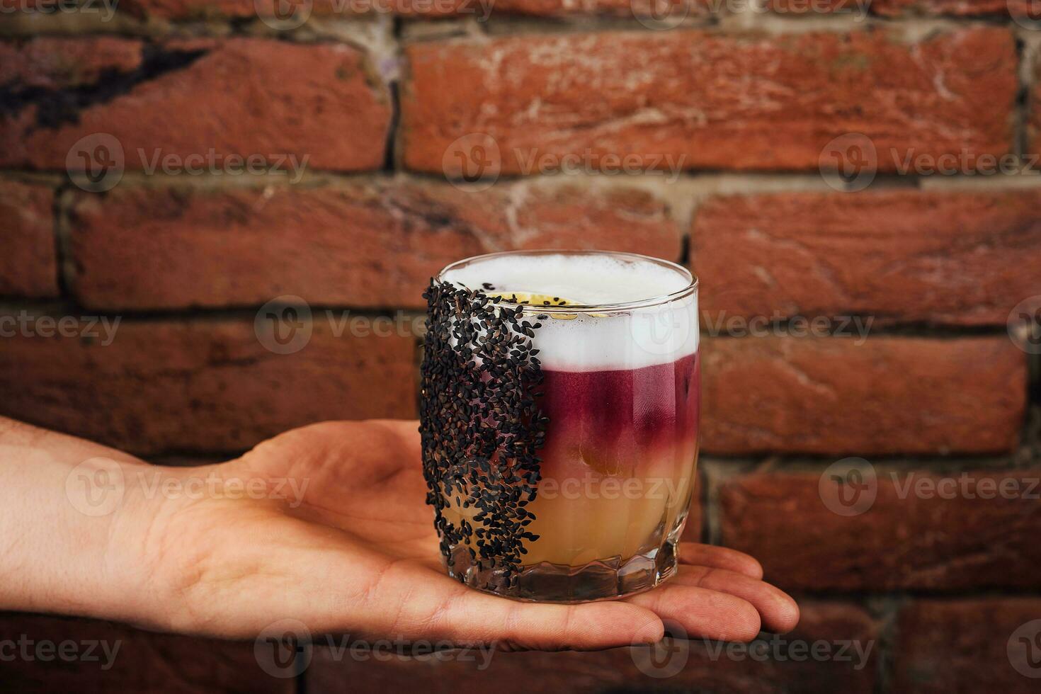 New York Sour Cocktail with foam photo