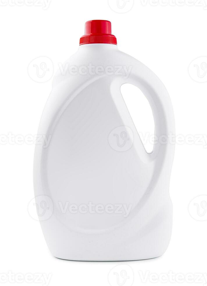 white detergent bottle for packaging isolated on white background photo