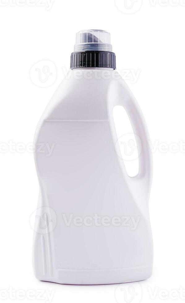 Blank white detergent bottle mock up, front view photo