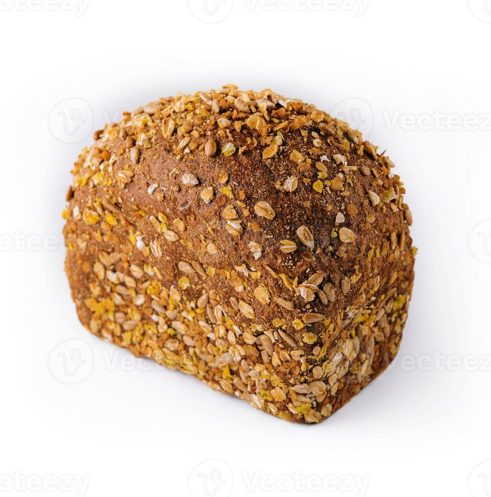 Loaf of fresh baked multigrain bread photo