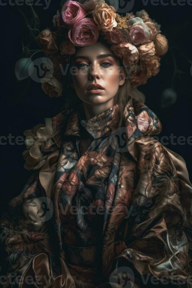 Ai Generative Photo portrait of a fashion women