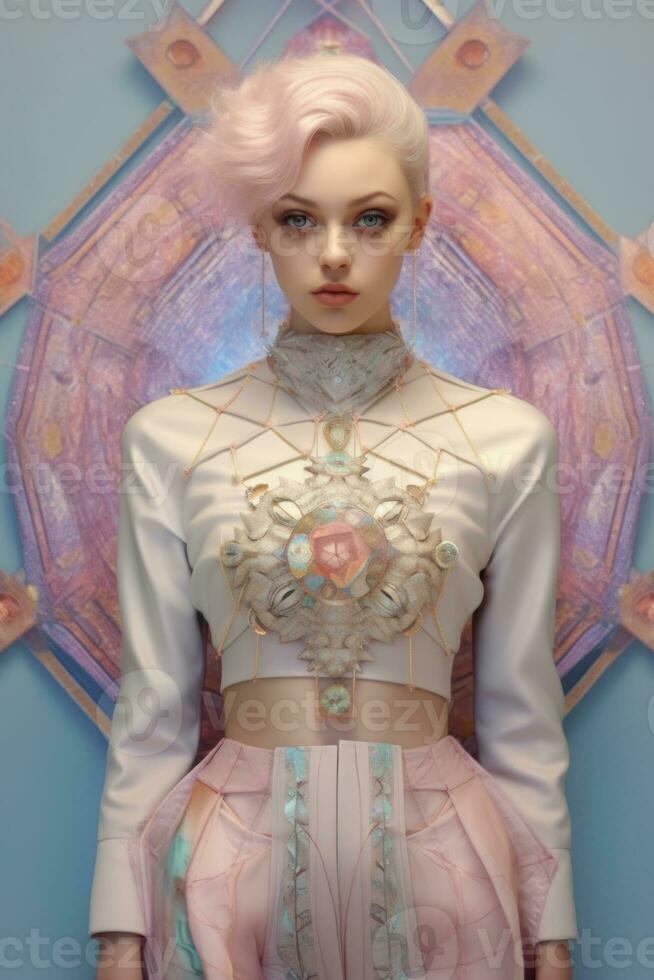 Ai Generative Photo portrait of a fashion women