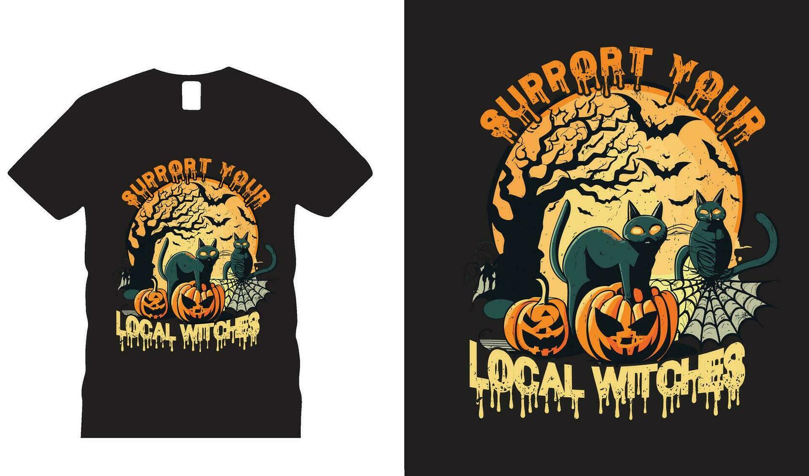 Halloween pumpkin t-shirt design vector