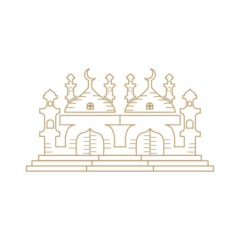 Mosque Logo Design Muslim Place of Worship Vector Simple Template