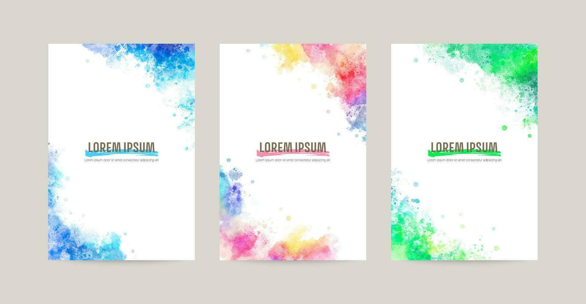 vector watercolor abstract frame set