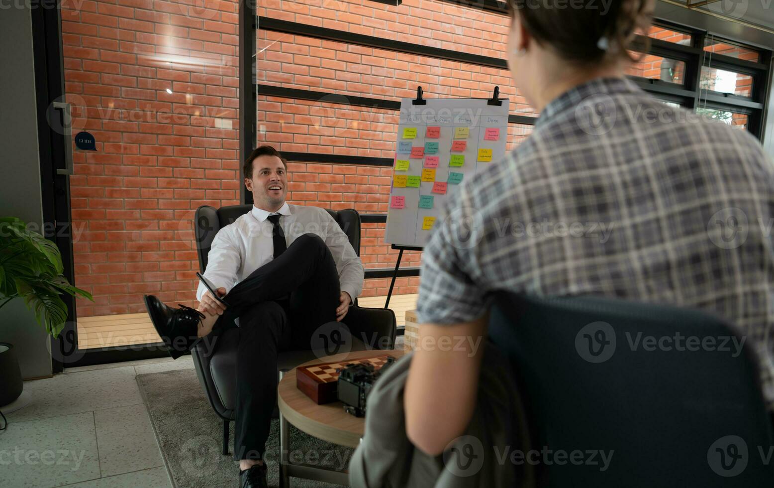 Business people working together in a modern office. Business people discussing business plan. photo