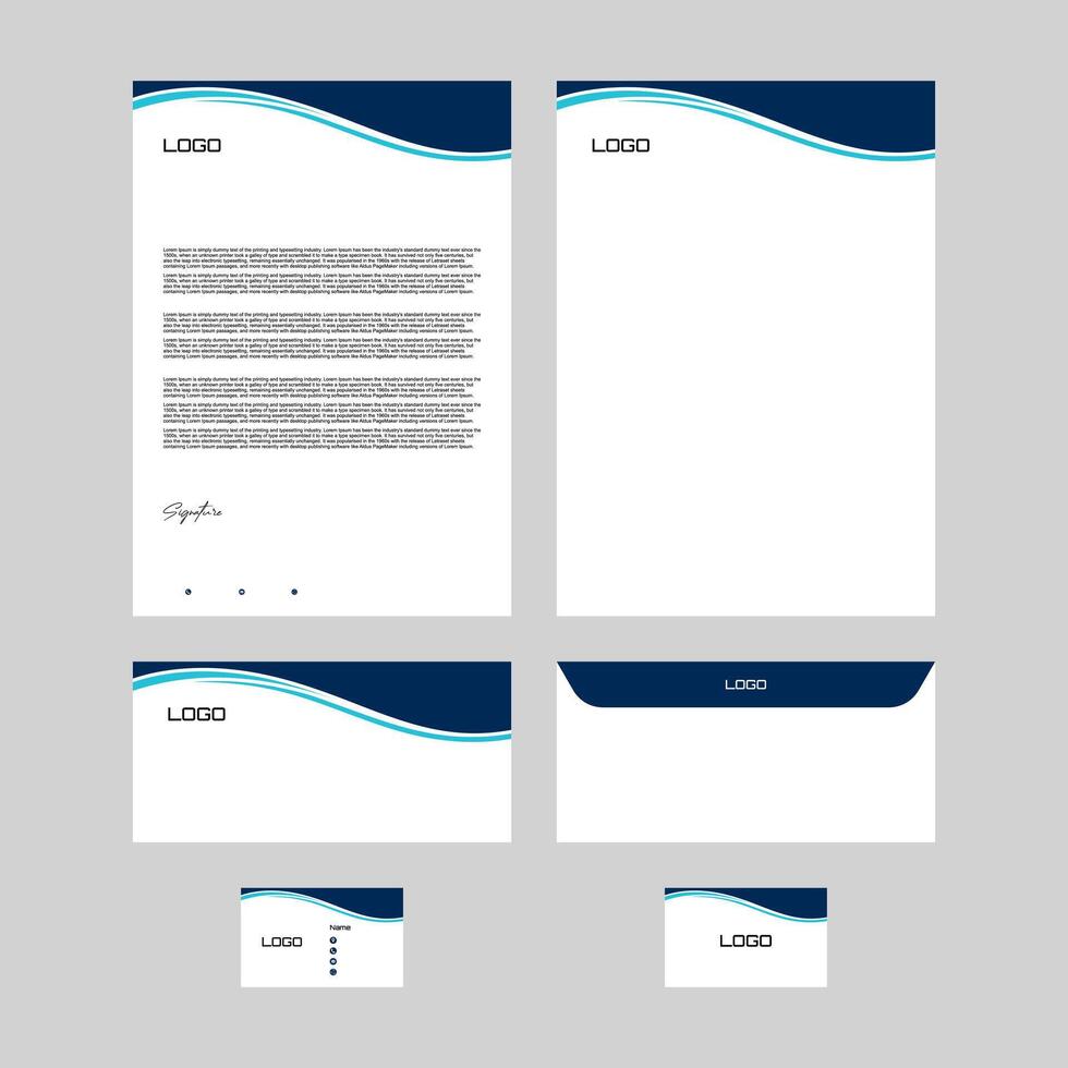 Modern, clean design stationery suitable for all types of companies vector