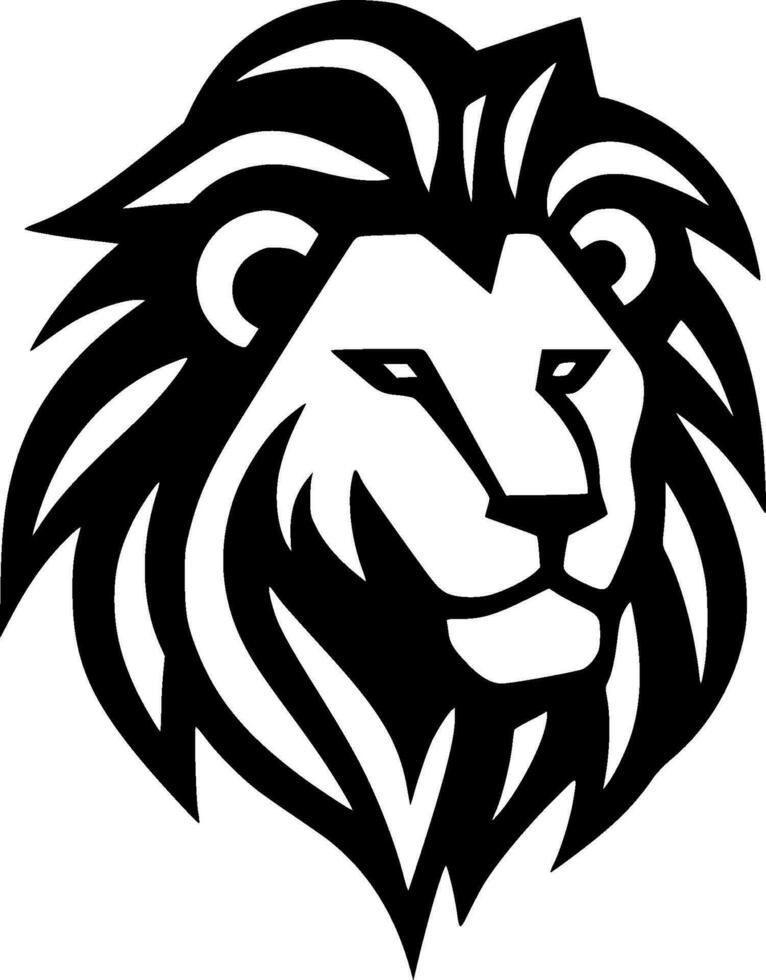 Lion, Black and White Vector illustration