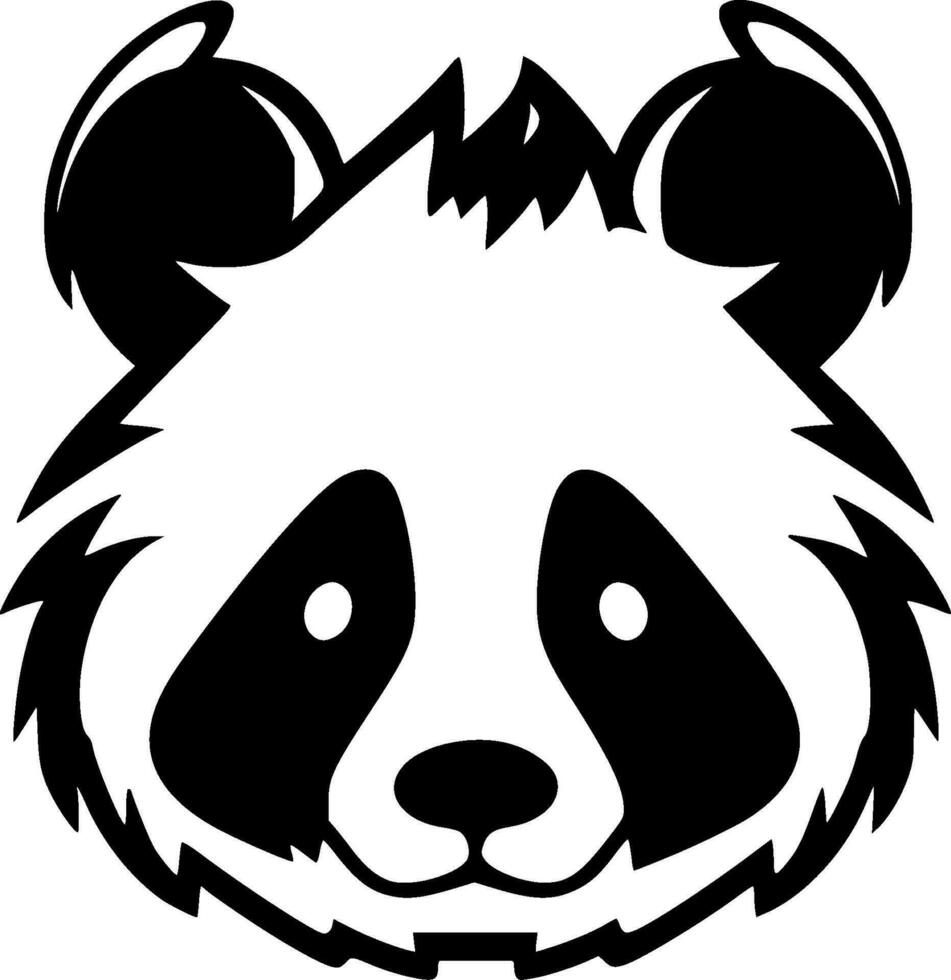 panda - negro y blanco aislado icono - vector ilustración