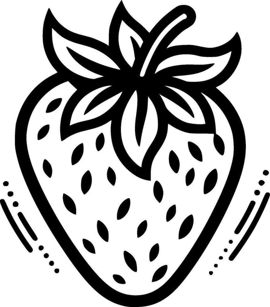 Strawberry, Minimalist and Simple Silhouette - Vector illustration