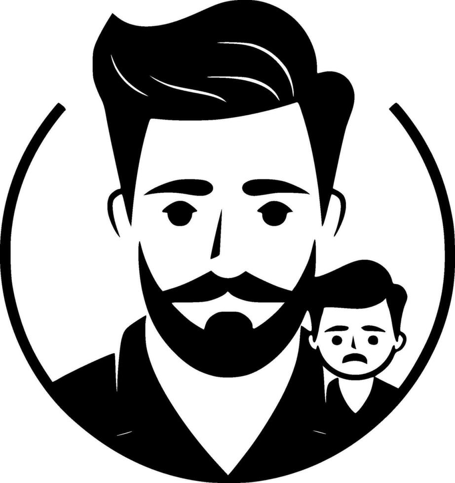 padre - negro y blanco aislado icono - vector ilustración