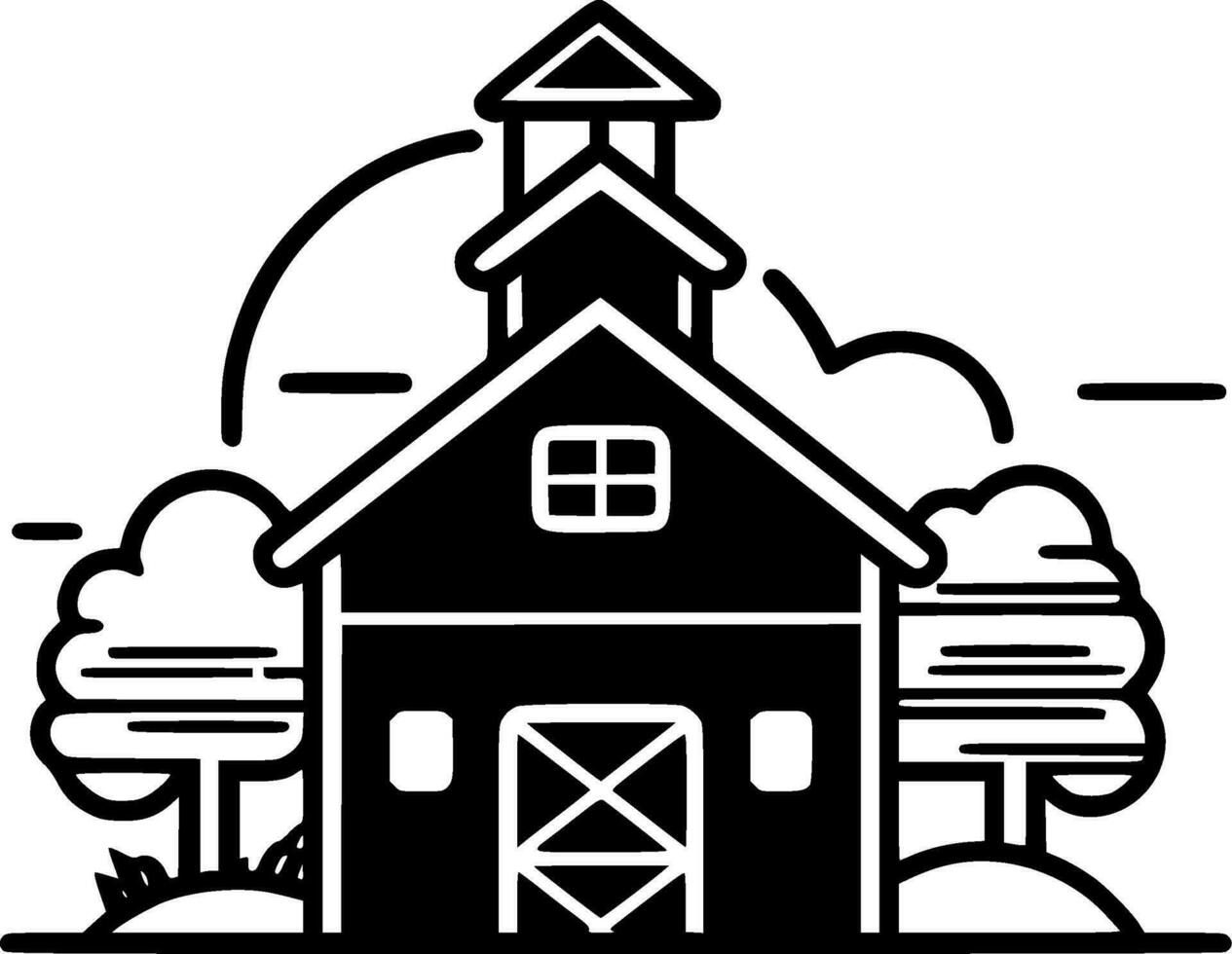 Farmhouse - Minimalist and Flat Logo - Vector illustration