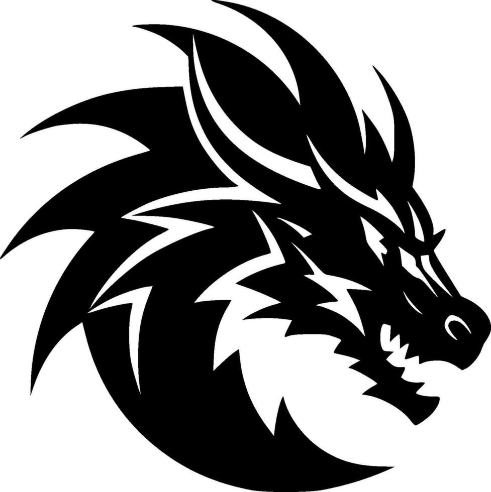 Dragon, Minimalist and Simple Silhouette - Vector illustration