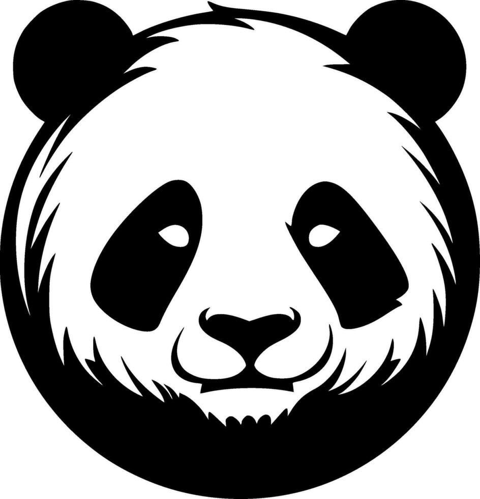 Panda - Black and White Isolated Icon - Vector illustration