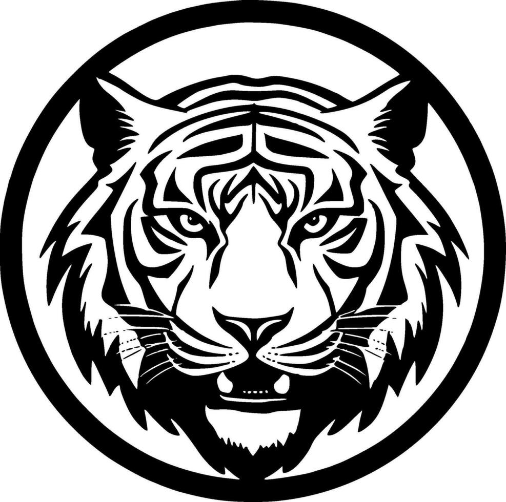 Tigre - minimalista y plano logo - vector ilustración