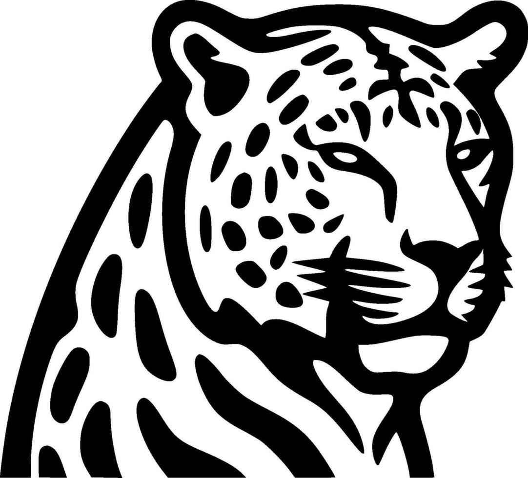 Leopard - Black and White Isolated Icon - Vector illustration