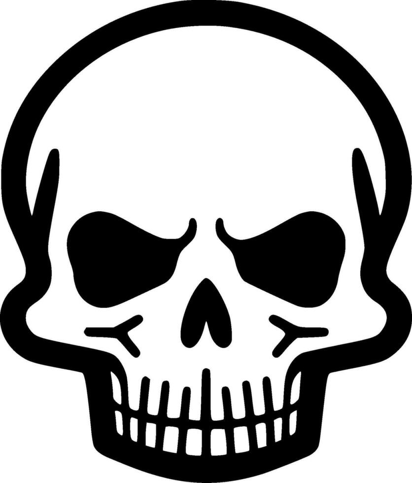 Skull - Black and White Isolated Icon - Vector illustration