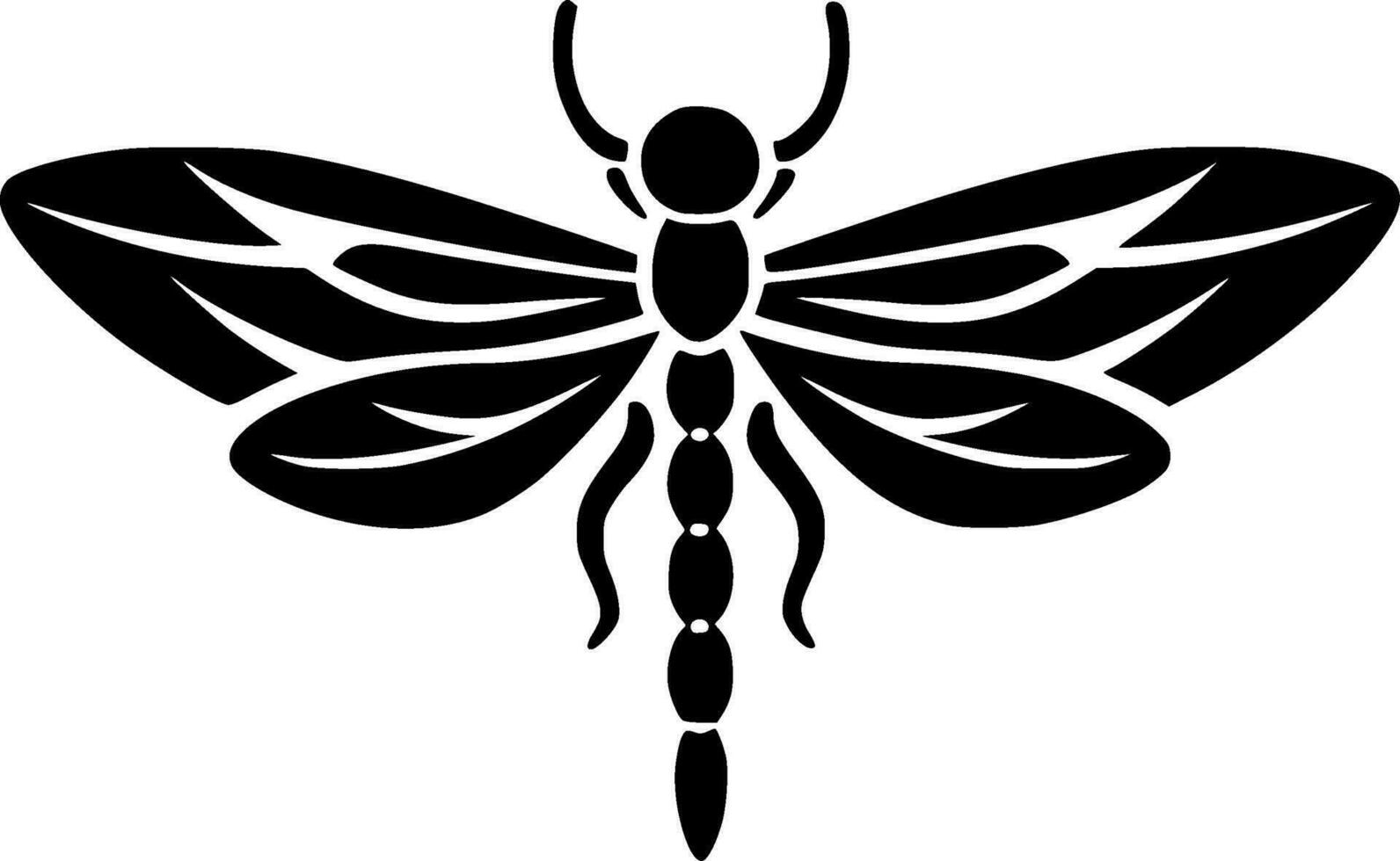 Dragonfly - Black and White Isolated Icon - Vector illustration