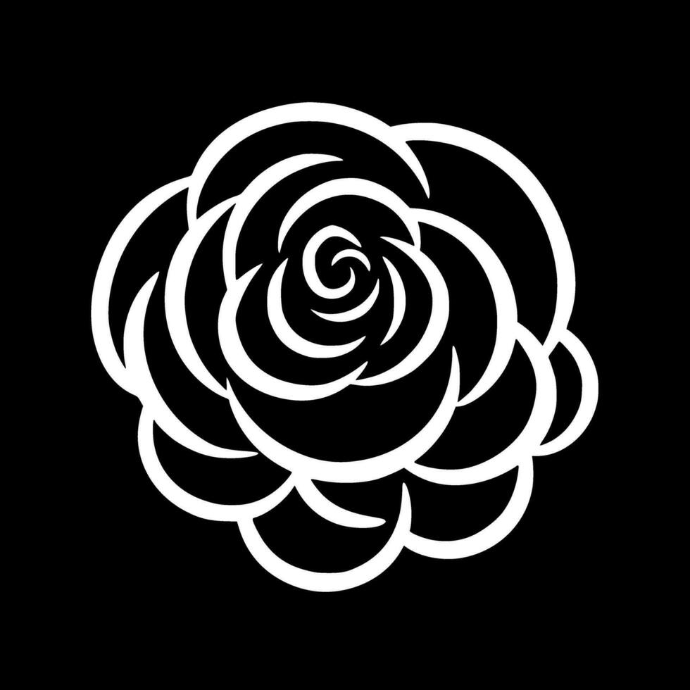 flor - negro y blanco aislado icono - vector ilustración