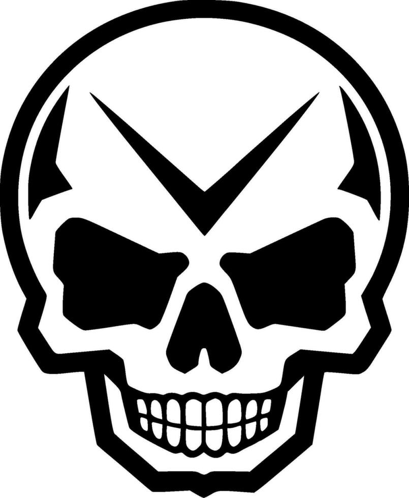 Skull, Black and White Vector illustration