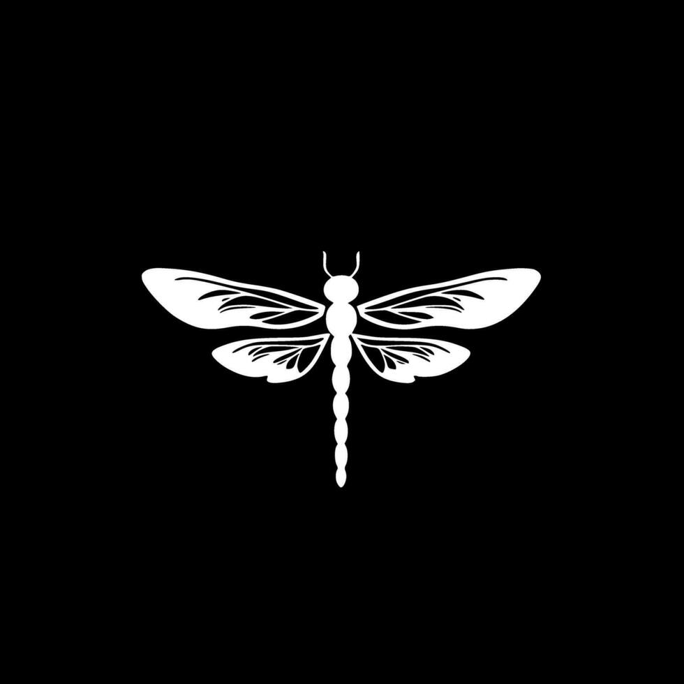 libélula, negro y blanco vector ilustración